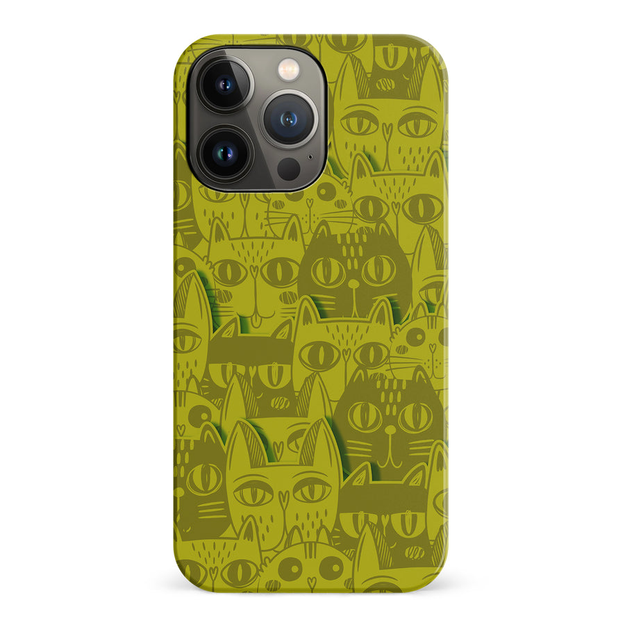 Abstract Cats Art Cat Phone Case - Yellow