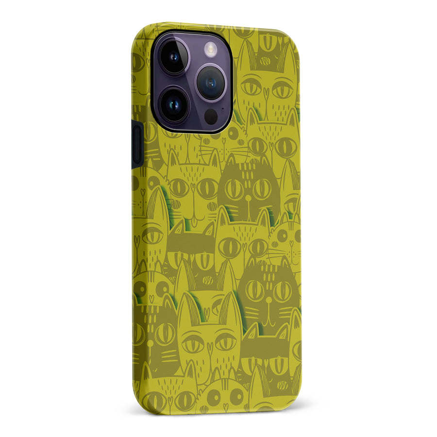 Abstract Cats Art Cat Phone Case - Yellow