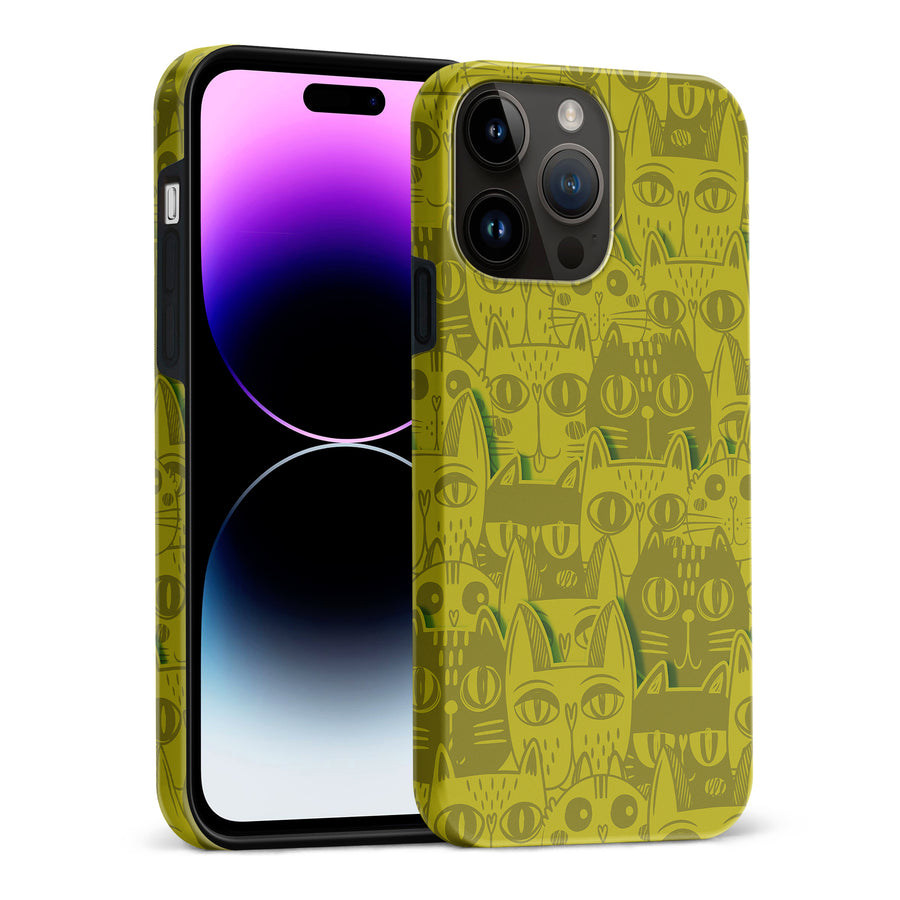 Abstract Cats Art Cat Phone Case - Yellow