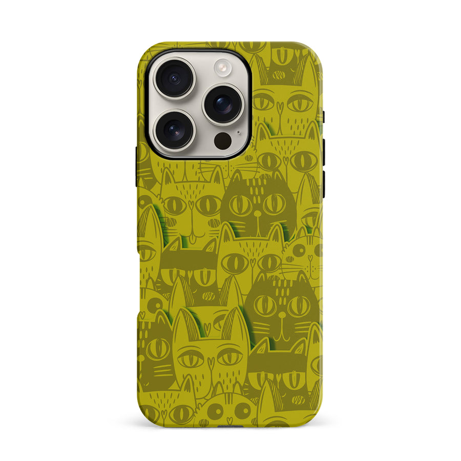 Abstract Cats Art Cat Phone Case - Yellow