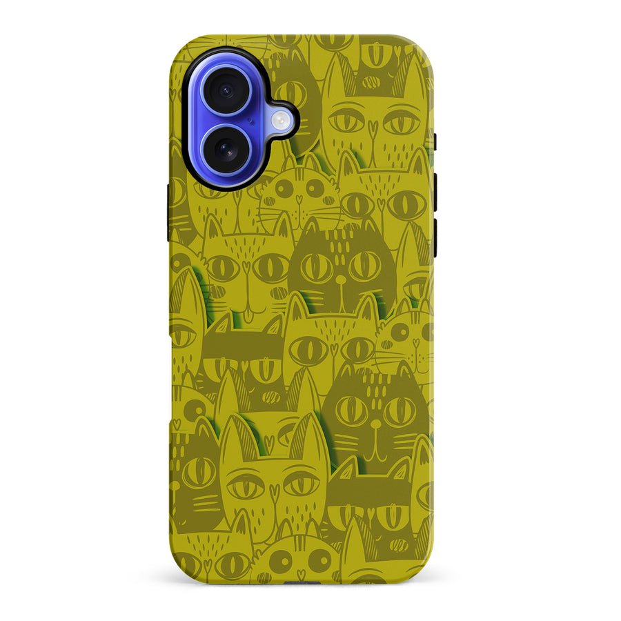 Abstract Cats Art Cat Phone Case - Yellow