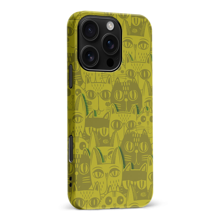 Abstract Cats Art Cat Phone Case - Yellow