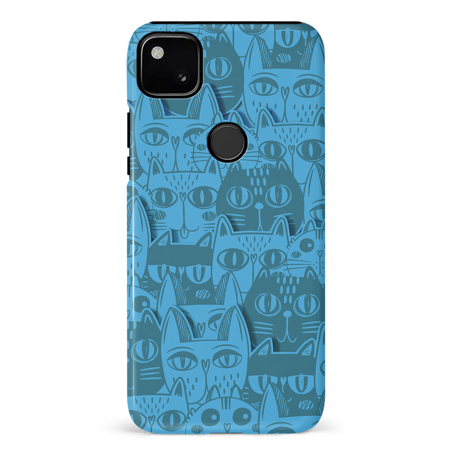 Abstract Cats Art Cat Phone Case - Blue