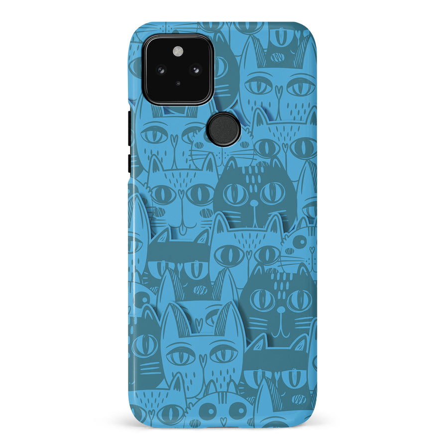 Abstract Cats Art Cat Phone Case - Blue