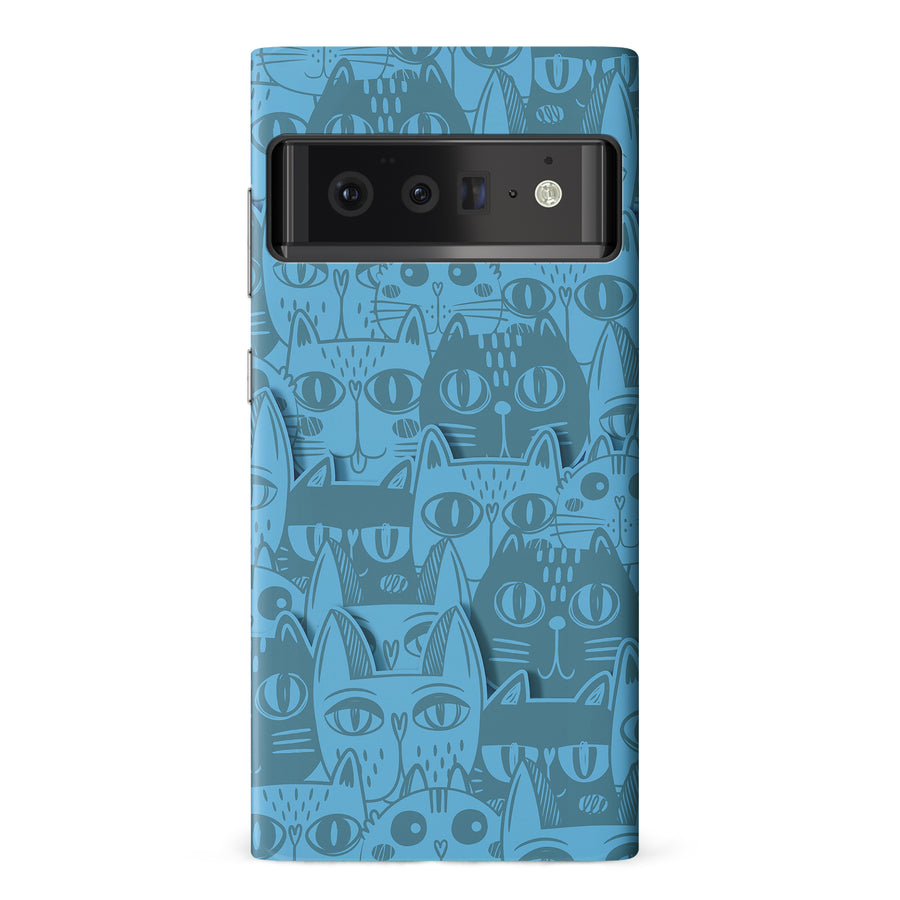 Abstract Cats Art Cat Phone Case - Blue