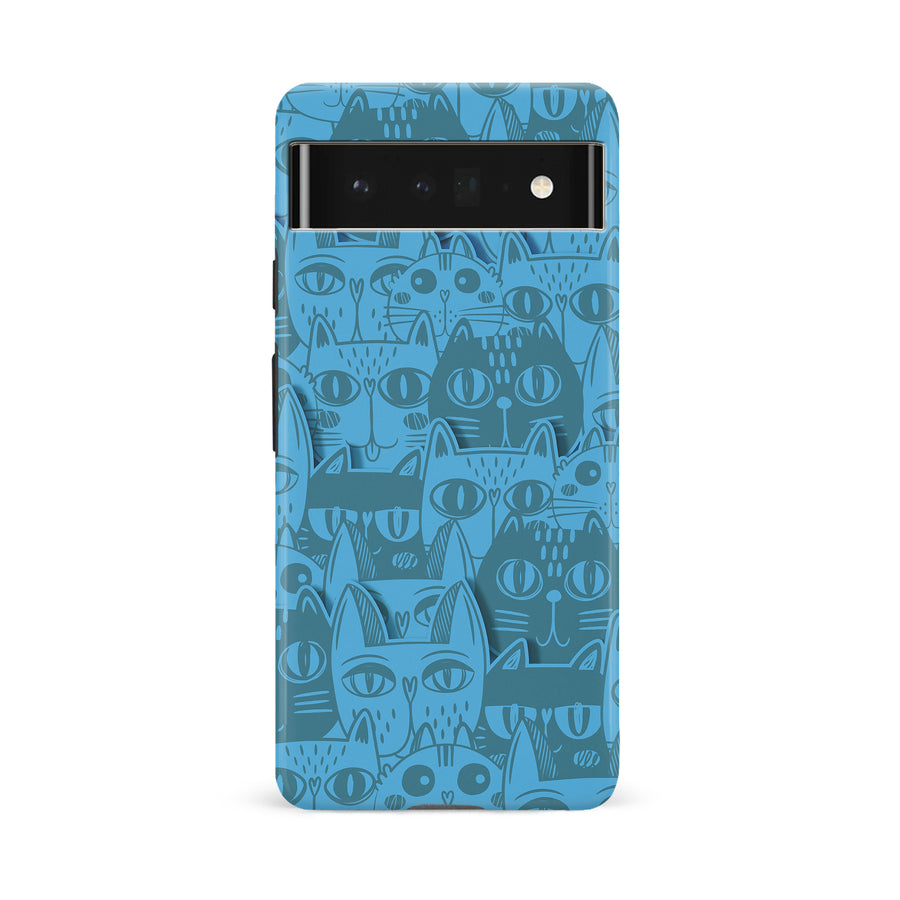 Abstract Cats Art Cat Phone Case - Blue