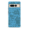 Google Pixel 7 Pro Abstract Cats Art Cat Phone Case - Blue