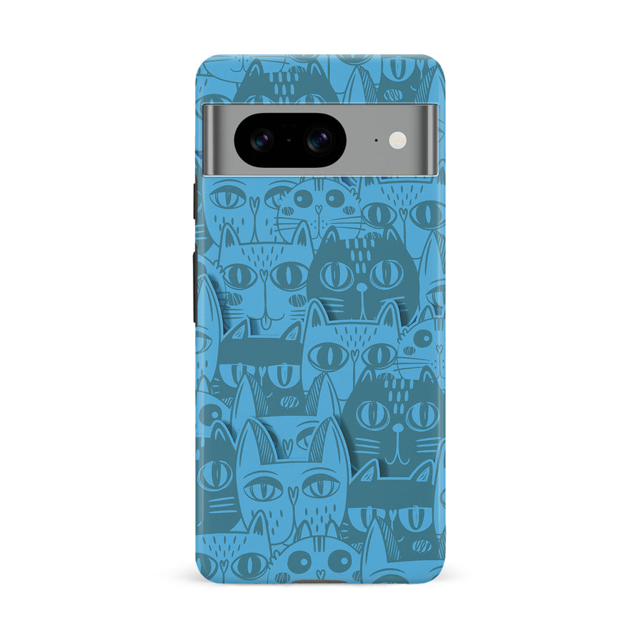 Abstract Cats Art Cat Phone Case - Blue