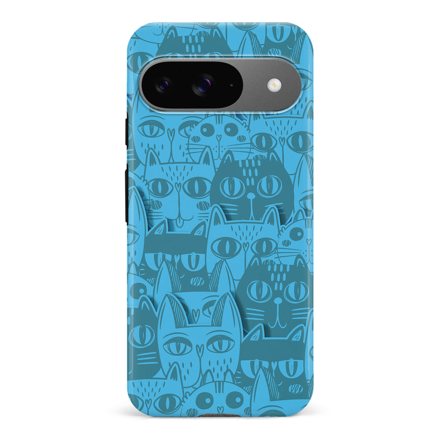 Abstract Cats Art Cat Phone Case - Blue