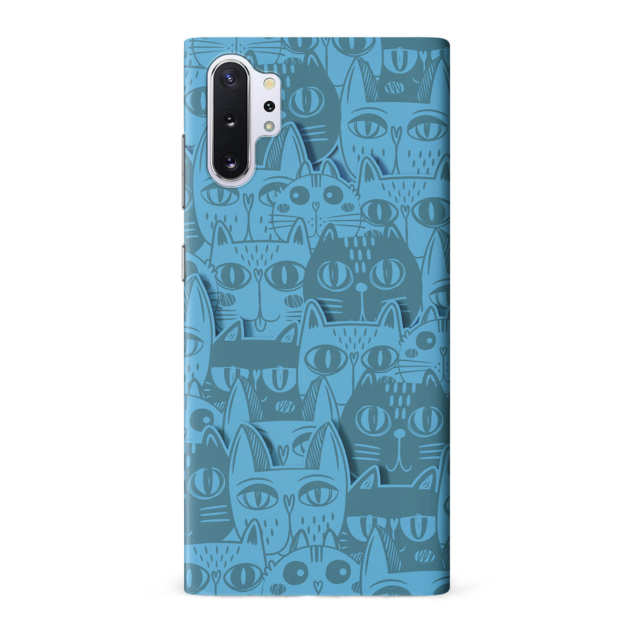 Samsung Galaxy Note 10 Plus Abstract Cats Art Cat Phone Case - Blue