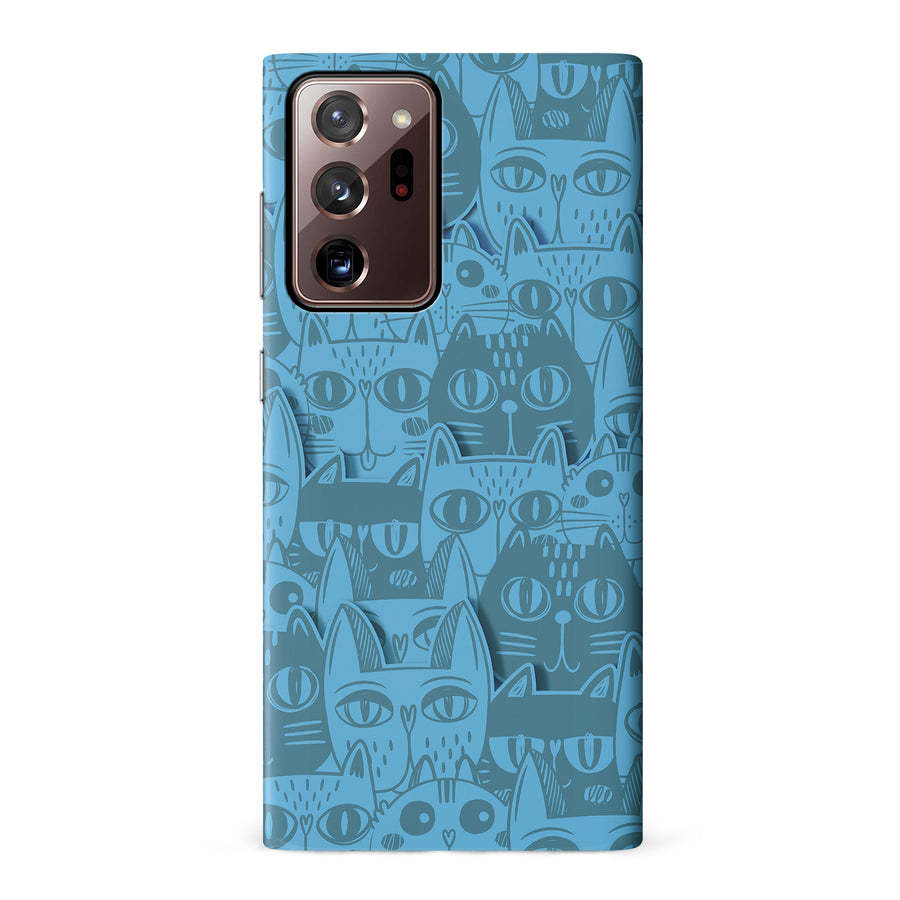 Samsung Galaxy Note 20 Ultra Abstract Cats Art Cat Phone Case - Blue