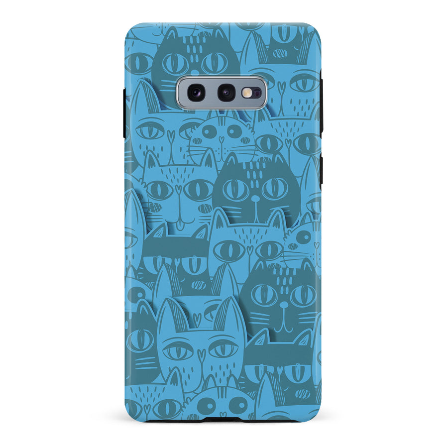 Samsung Galaxy S10e Abstract Cats Art Cat Phone Case - Blue