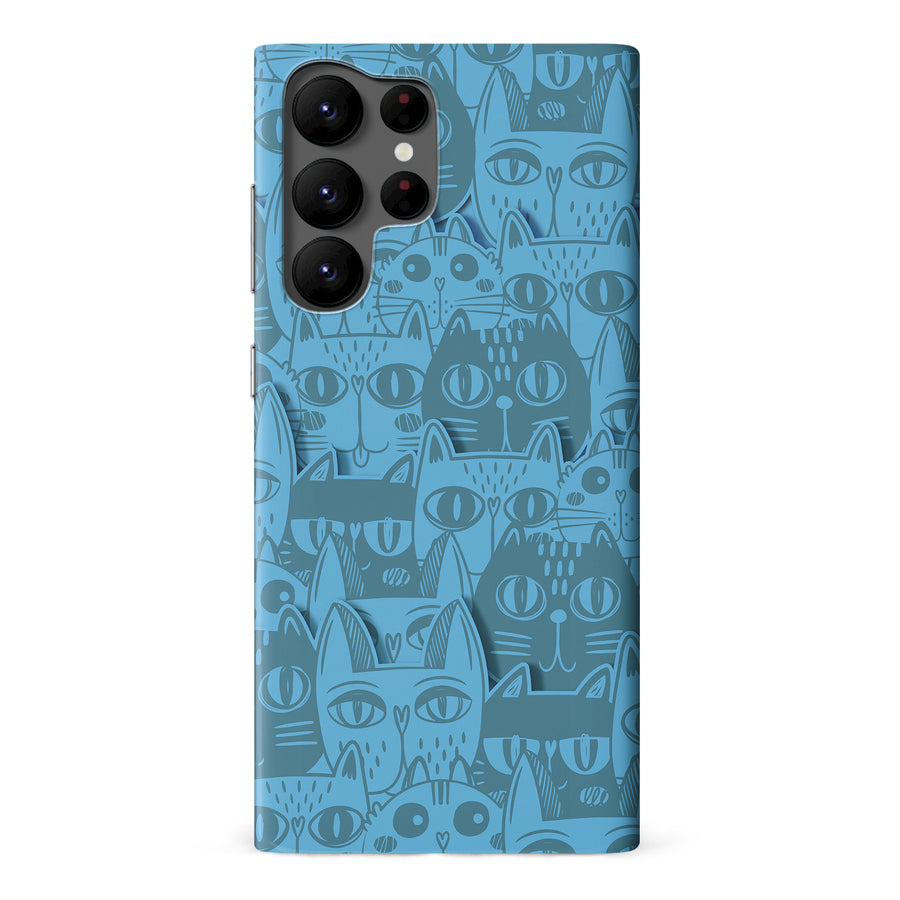 Abstract Cats Art Cat Phone Case - Blue