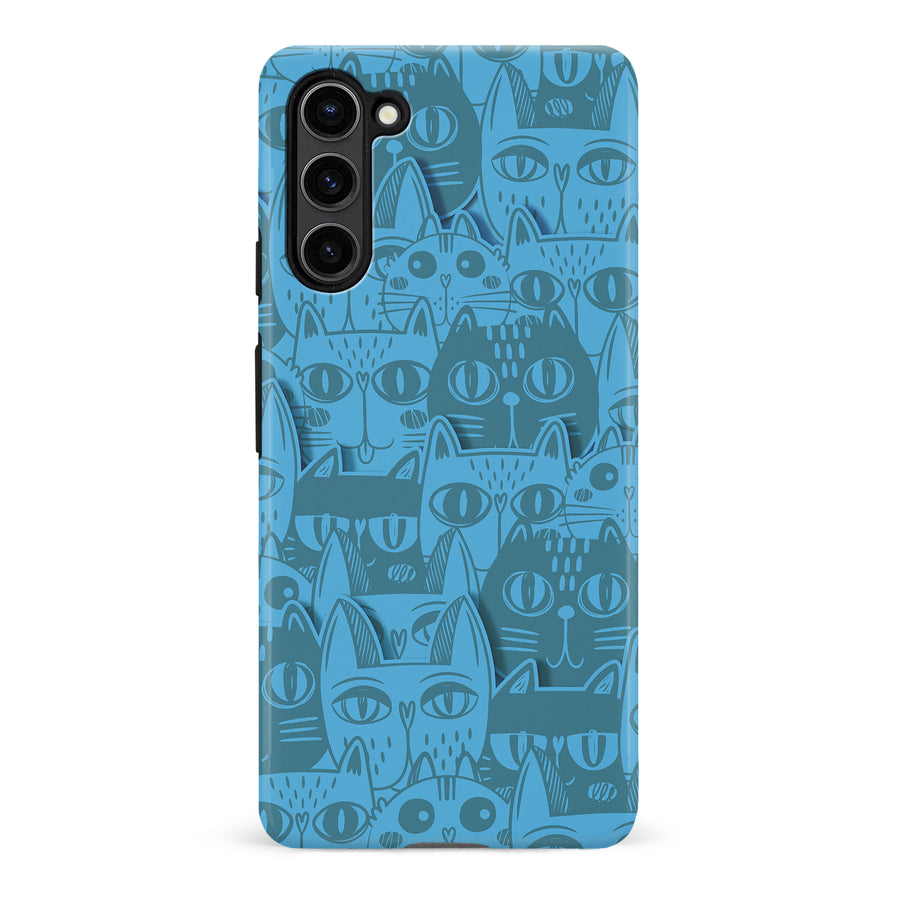 Abstract Cats Art Cat Phone Case - Blue