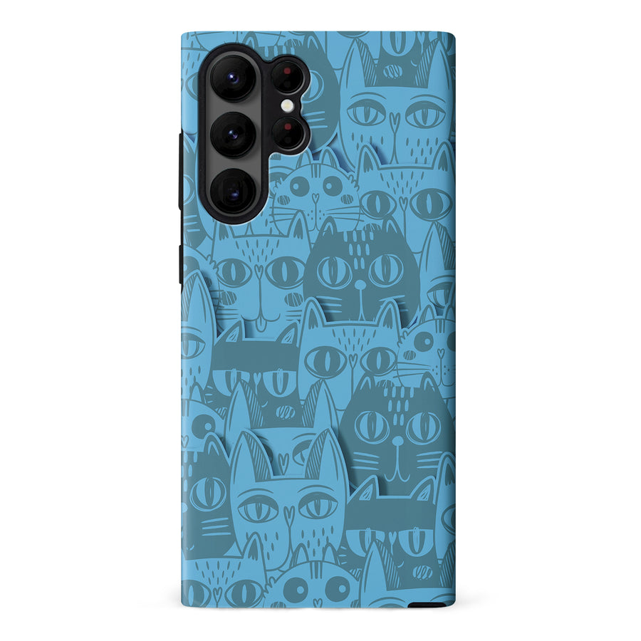 Abstract Cats Art Cat Phone Case - Blue