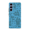 Samsung Galaxy S24 Plus Abstract Cats Art Cat Phone Case - Blue