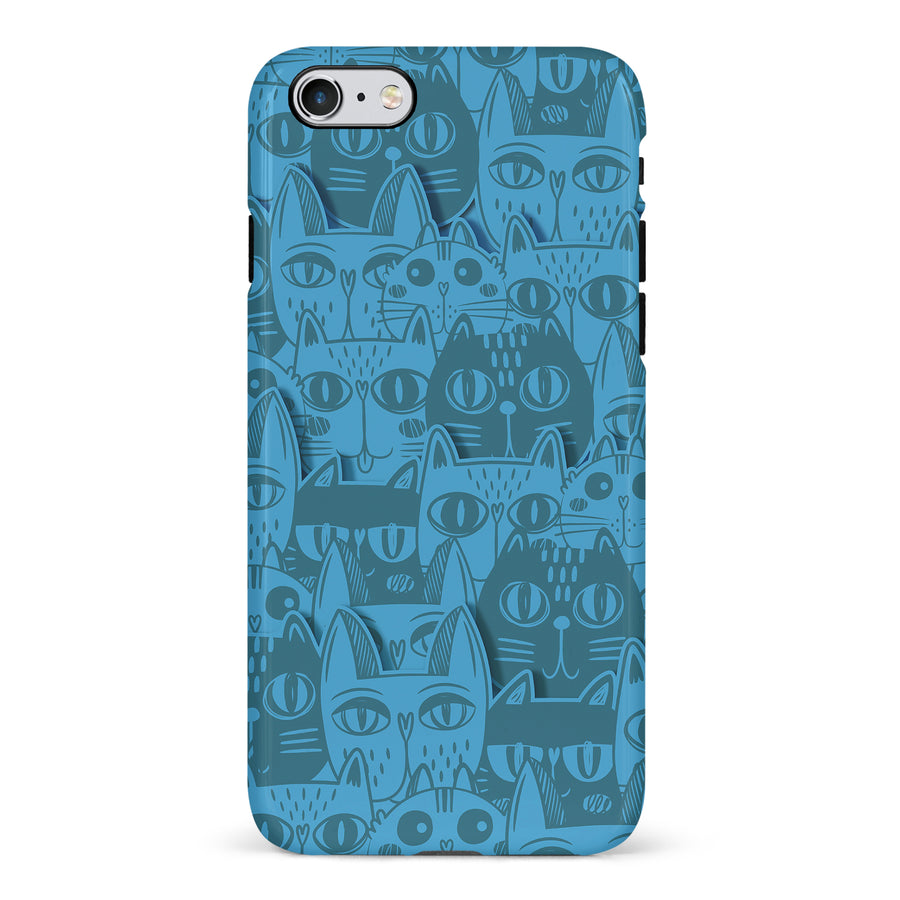 iPhone 6 Abstract Cats Art Cat Phone Case - Blue