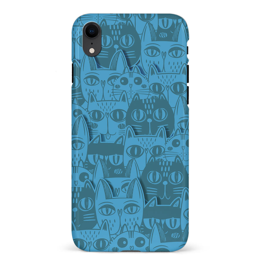 Abstract Cats Art Cat Phone Case - Blue