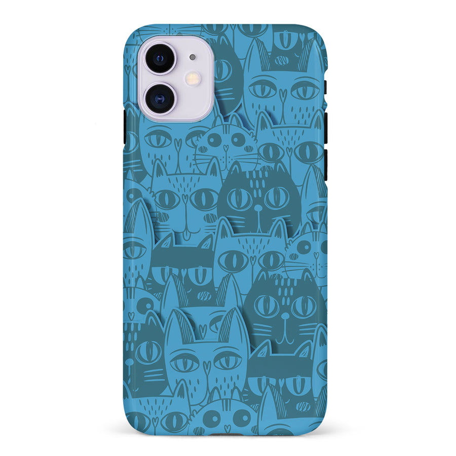 Abstract Cats Art Cat Phone Case - Blue