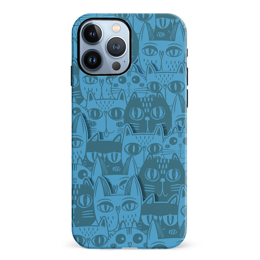 Abstract Cats Art Cat Phone Case - Blue