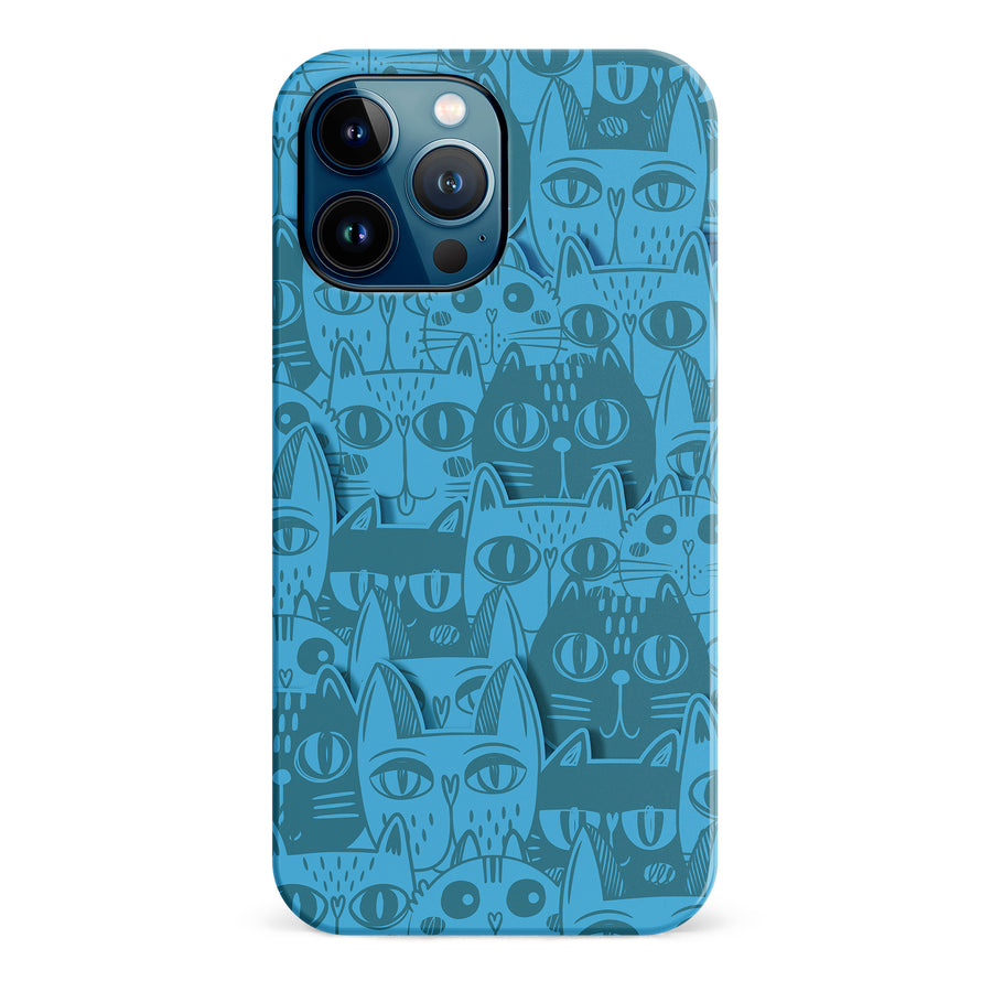 Abstract Cats Art Cat Phone Case - Blue