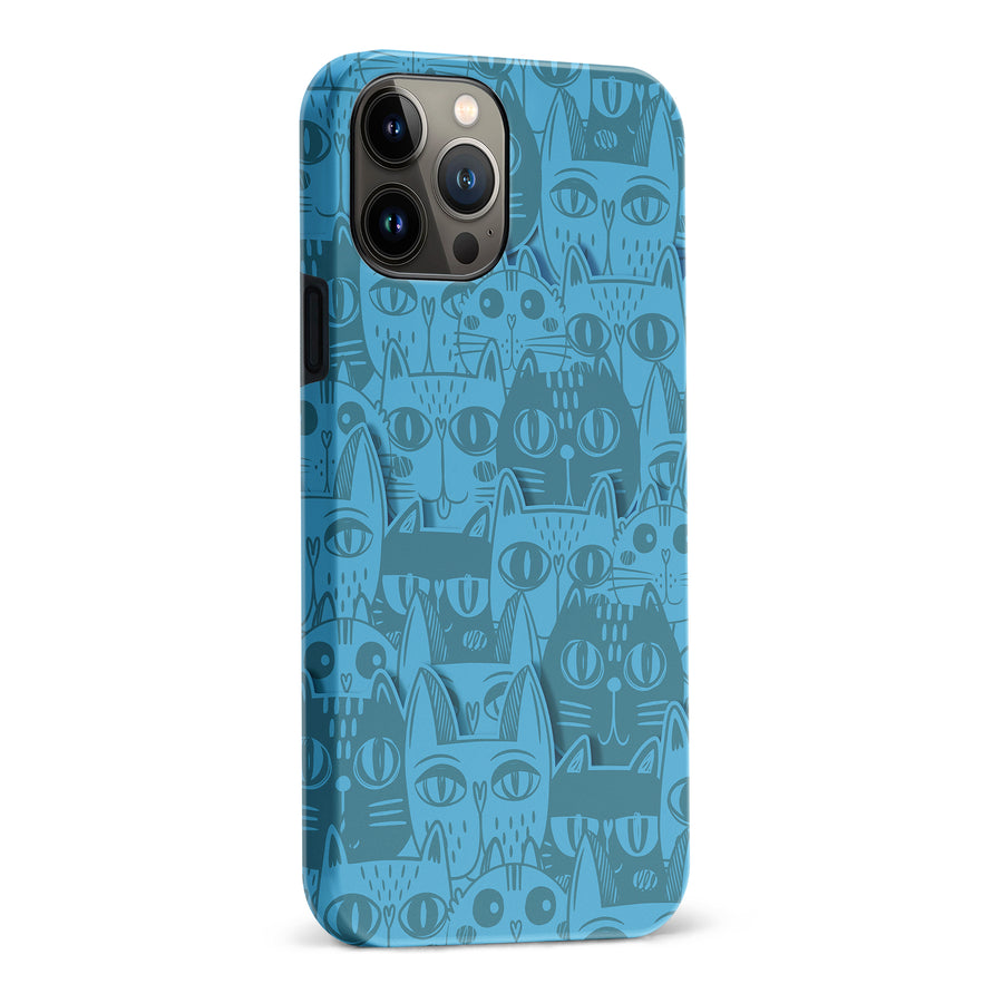 Abstract Cats Art Cat Phone Case - Blue