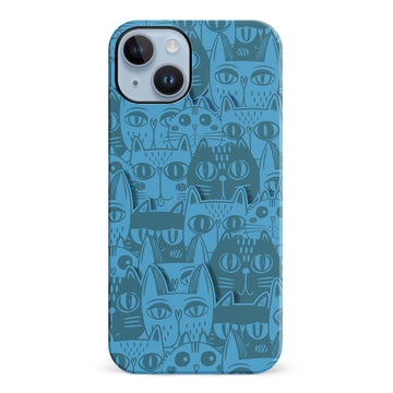 Abstract Cats Art Cat Phone Case - Blue