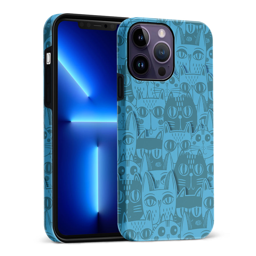 Abstract Cats Art Cat Phone Case - Blue