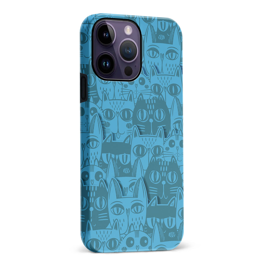 Abstract Cats Art Cat Phone Case - Blue