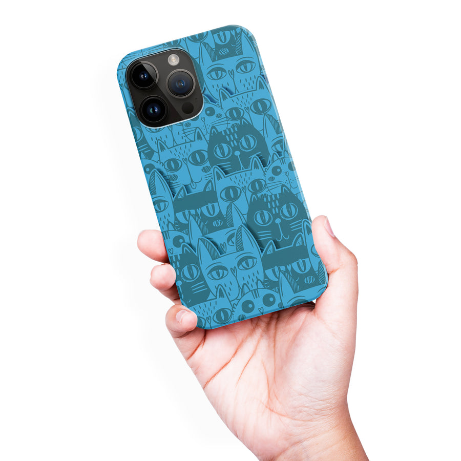 Abstract Cats Art Cat Phone Case - Blue