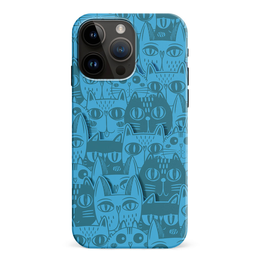 Abstract Cats Art Cat Phone Case - Blue