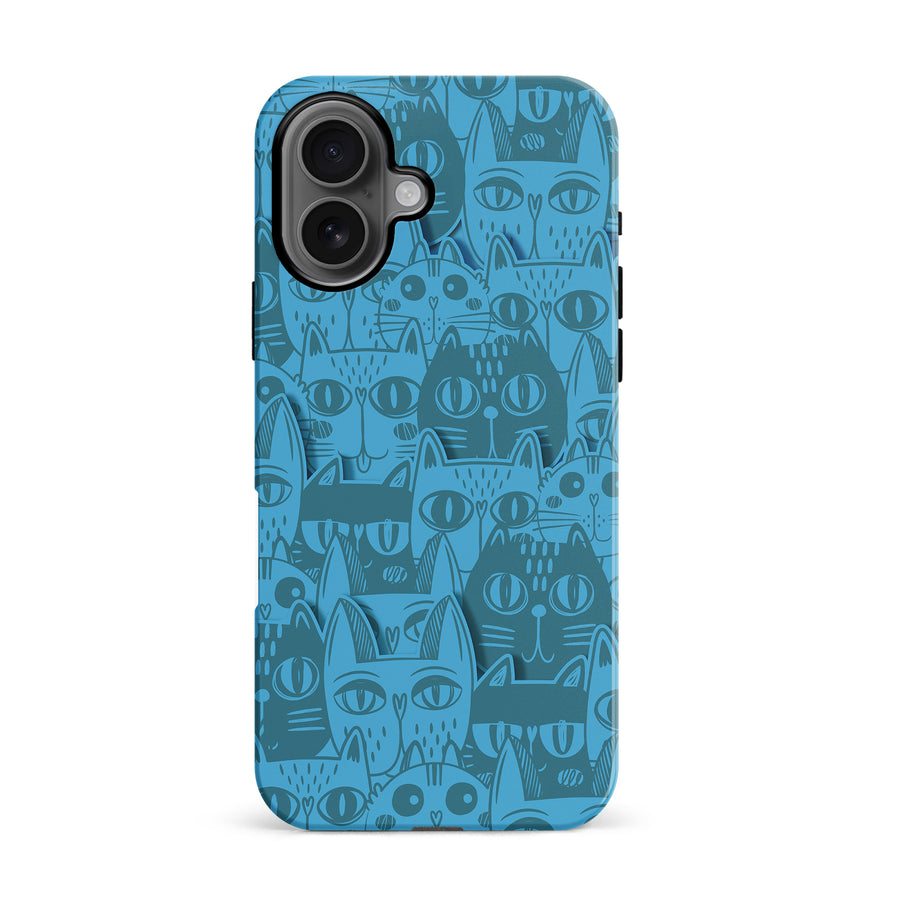 Abstract Cats Art Cat Phone Case - Blue