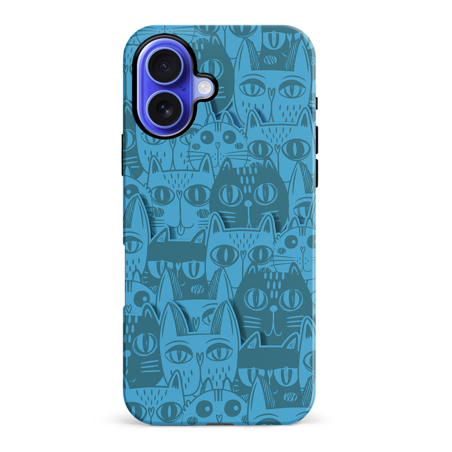 Abstract Cats Art Cat Phone Case - Blue