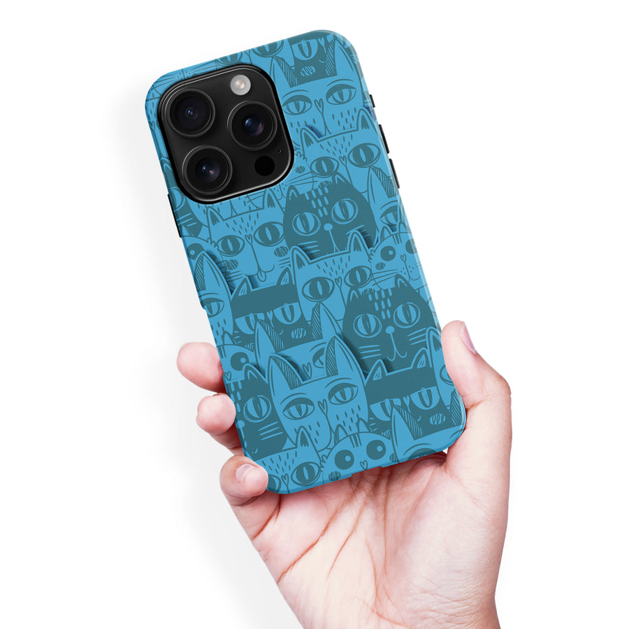 Abstract Cats Art Cat Phone Case - Blue