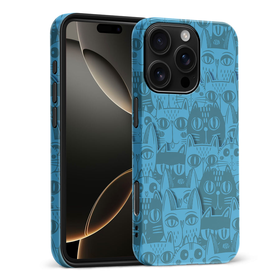 Abstract Cats Art Cat Phone Case - Blue