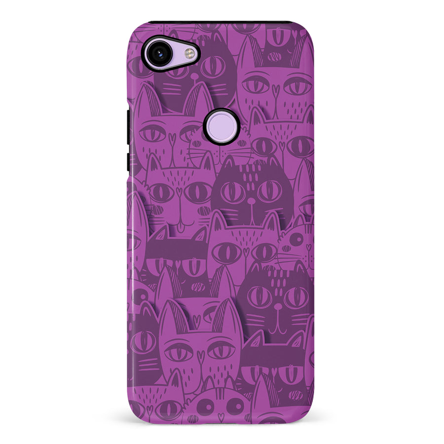 Abstract Cats Art Cat Phone Case - Purple