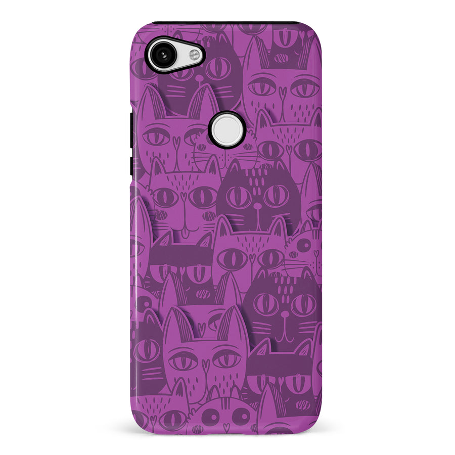 Abstract Cats Art Cat Phone Case - Purple