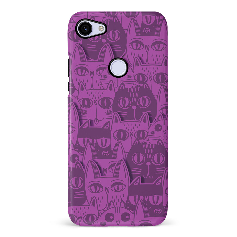 Abstract Cats Art Cat Phone Case - Purple