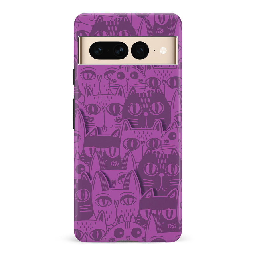 Abstract Cats Art Cat Phone Case - Purple