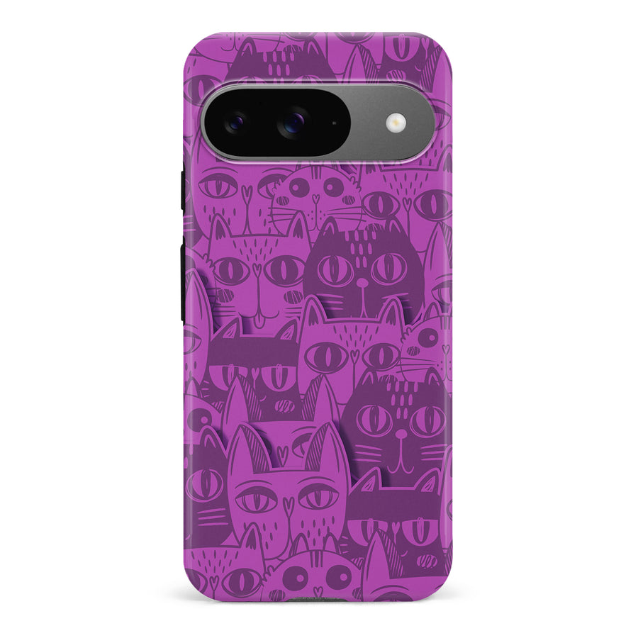 Abstract Cats Art Cat Phone Case - Purple