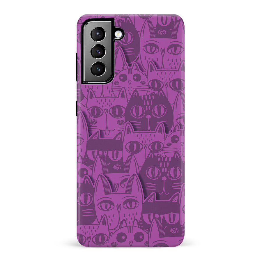 Abstract Cats Art Cat Phone Case - Purple