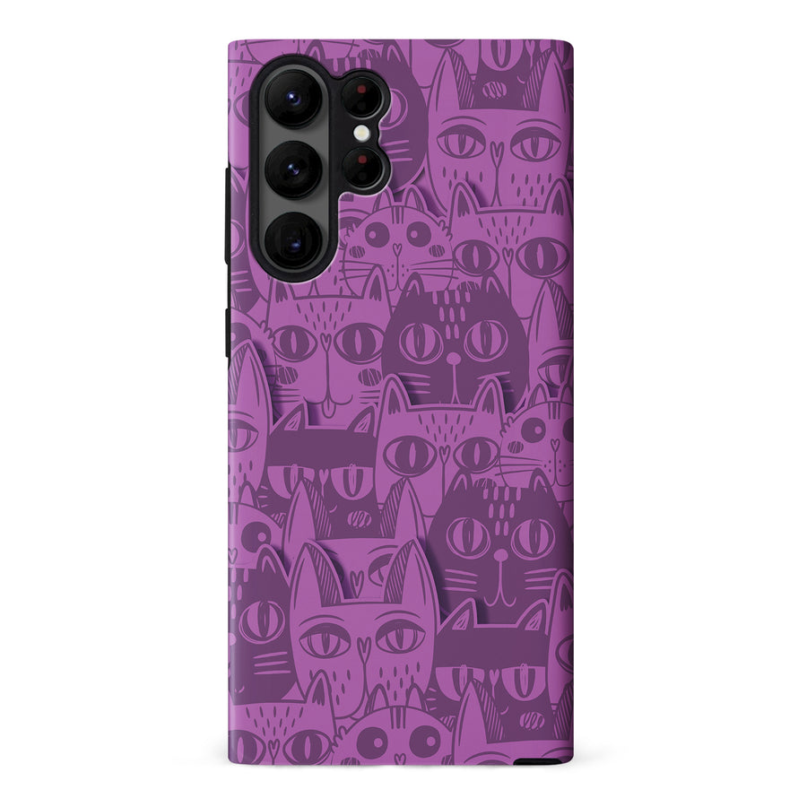 Abstract Cats Art Cat Phone Case - Purple