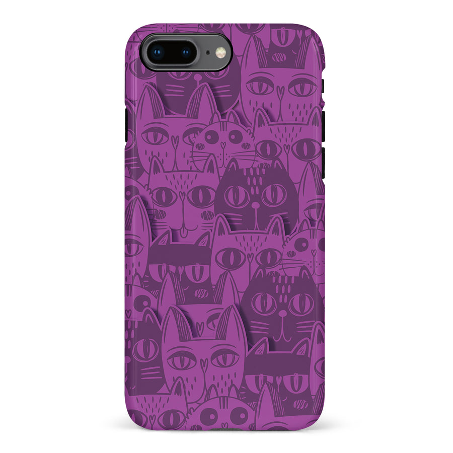 Abstract Cats Art Cat Phone Case - Purple