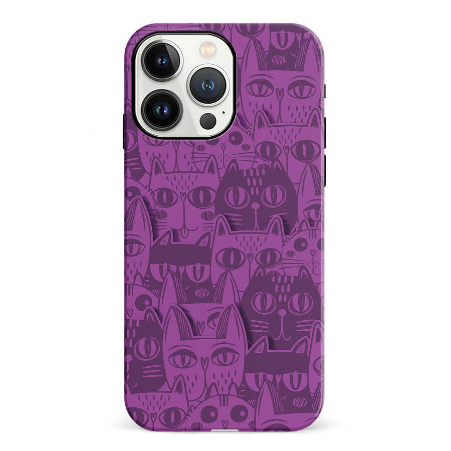 Abstract Cats Art Cat Phone Case - Purple