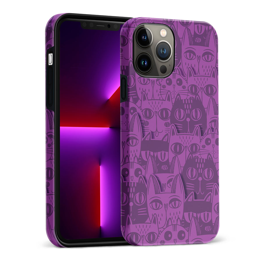 Abstract Cats Art Cat Phone Case - Purple