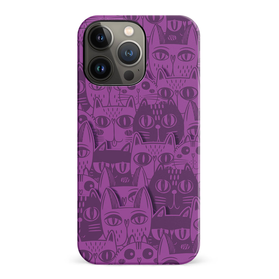 Abstract Cats Art Cat Phone Case - Purple