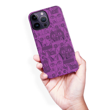 Abstract Cats Art Cat Phone Case - Purple