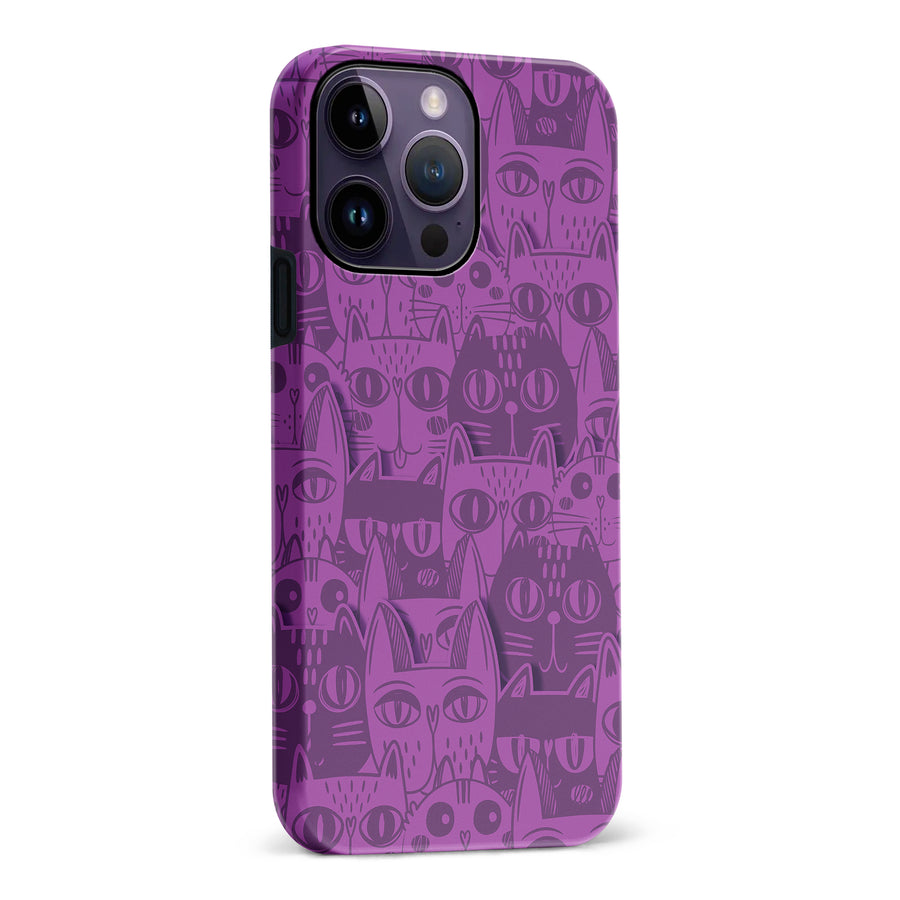 Abstract Cats Art Cat Phone Case - Purple