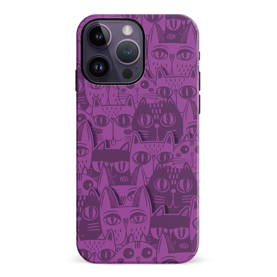 Abstract Cats Art Cat Phone Case - Purple