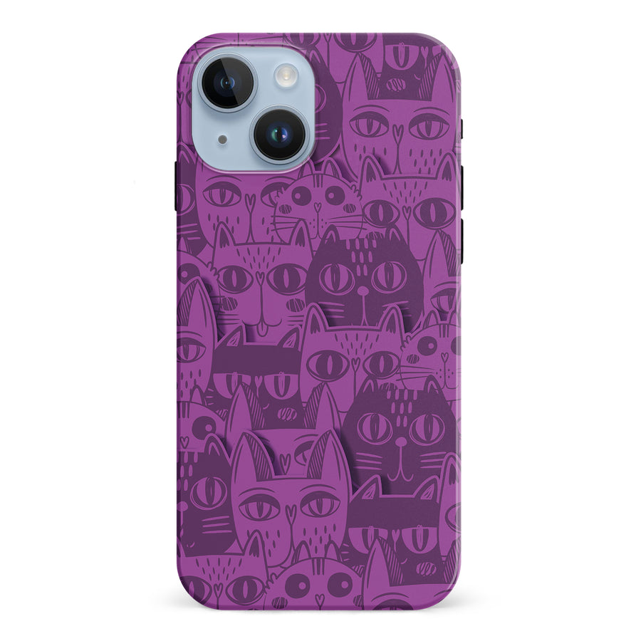 Abstract Cats Art Cat Phone Case - Purple